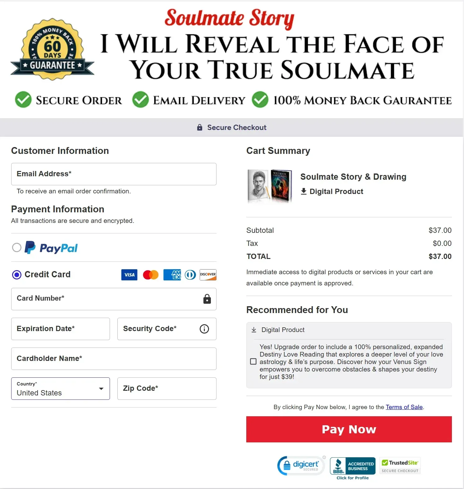 soulmate-story-checkout-page